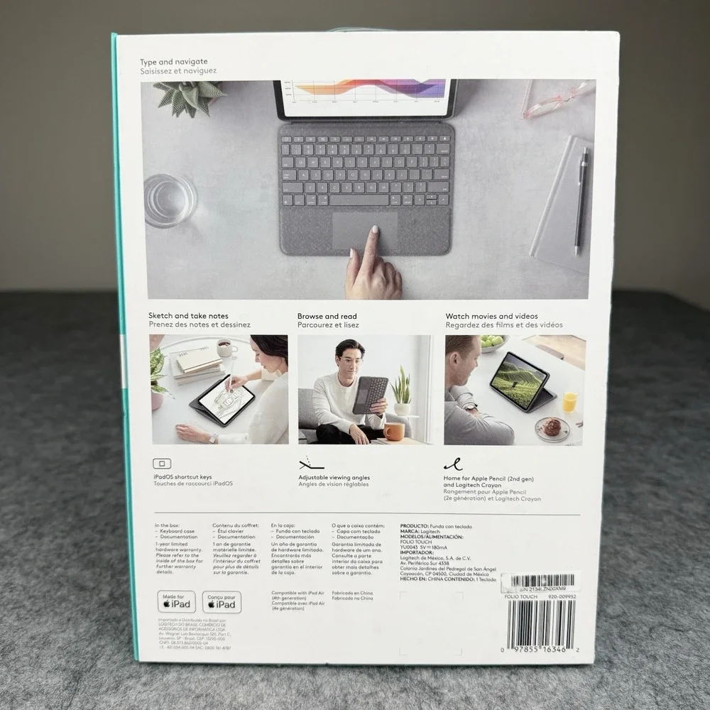Logitech Folio Touch iPad Keyboard Case with Trackpad for iPad Air (4th 5th) EUC